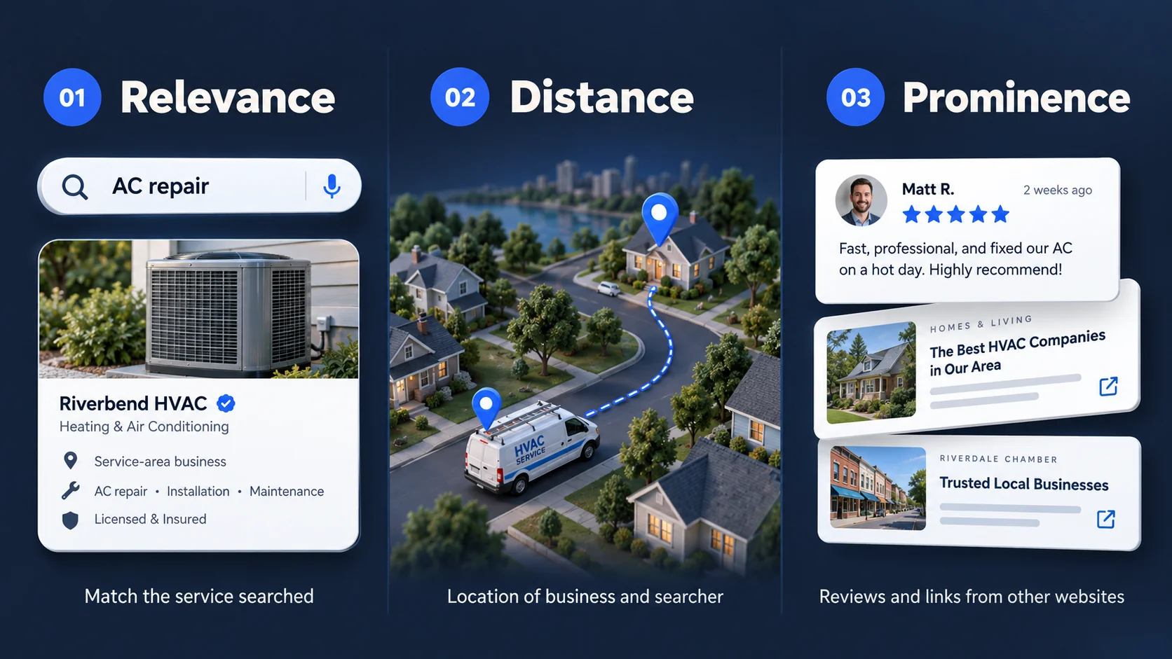 The three pillars of local SEO ranking: relevance, distance, and prominence
